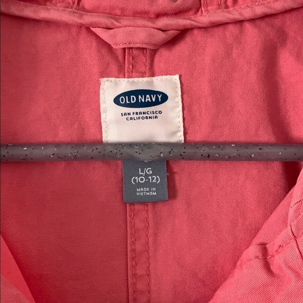 Old Navy Pink Twill Hooded Field Jacket